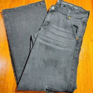 SONG Cargo Street Jeans Women's Gray Low Rise Flare Leg‎ Size 7 28 hip hop baggy